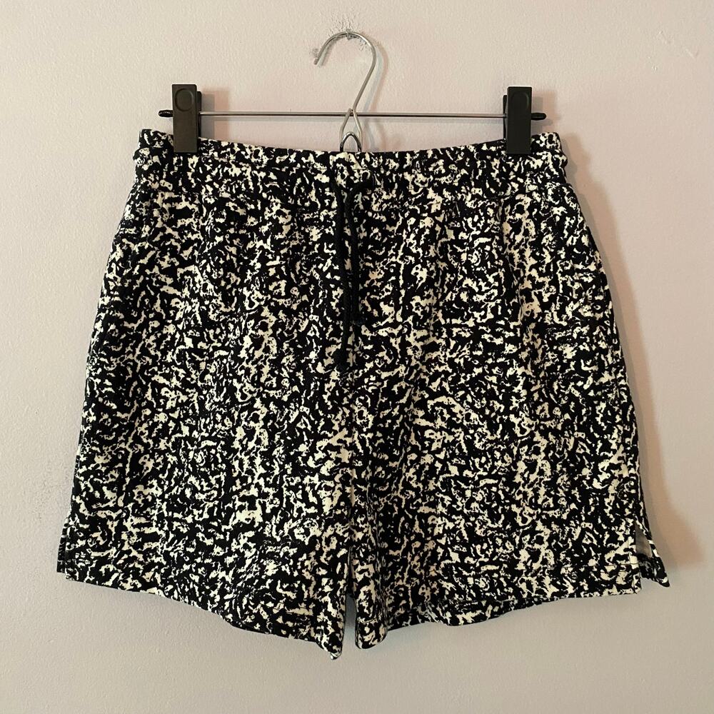 NWT Pistola Black White Marbled Terrycloth Sweat Shorts Women's size Small